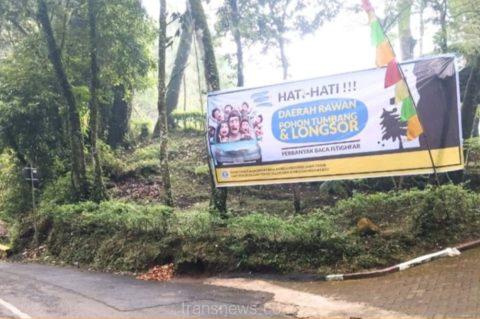 Dinas PU Bina Marga Provinsi Jatim Pasang Banner Peringatan di Ruas Jalan BTS. Kota Batu - Pacet