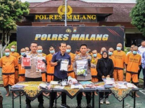 Polres Malang Ungkap 13 Kasus Penyalahgunaan Narkoba dan Menahan 18 Tersangka