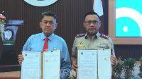 Penandatanganan Perpanjangan Perjanjian Kerjasama (PKS) antara Kantor Wilayah Badan Pertanahan Nasional Provinsi Kalimantan Tengah dengan Kejaksaan Tinggi Kalimantan Tengah serta Kantor Pertanahan Kabupaten/Kota se-Kalimantan Tengah dengan Kejaksaan Negeri Se-Kalimantan Tengah, Selasa 4 Februari 2024