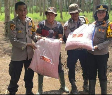 Dalam kegiatan tersebut Kapolsek Ambul bersenergi dengan kelompok tani wira manunggal desa Sabrang